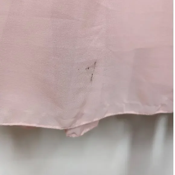 Ieena for Mac Duggal Blush Pink Tiered Chiffon Plunging V-Neck Maxi Dress 4 FLAW - Picture 9 of 13